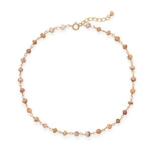 ✨ Pretty In Pink! Opal 14 Karat Gold Plated Anklet